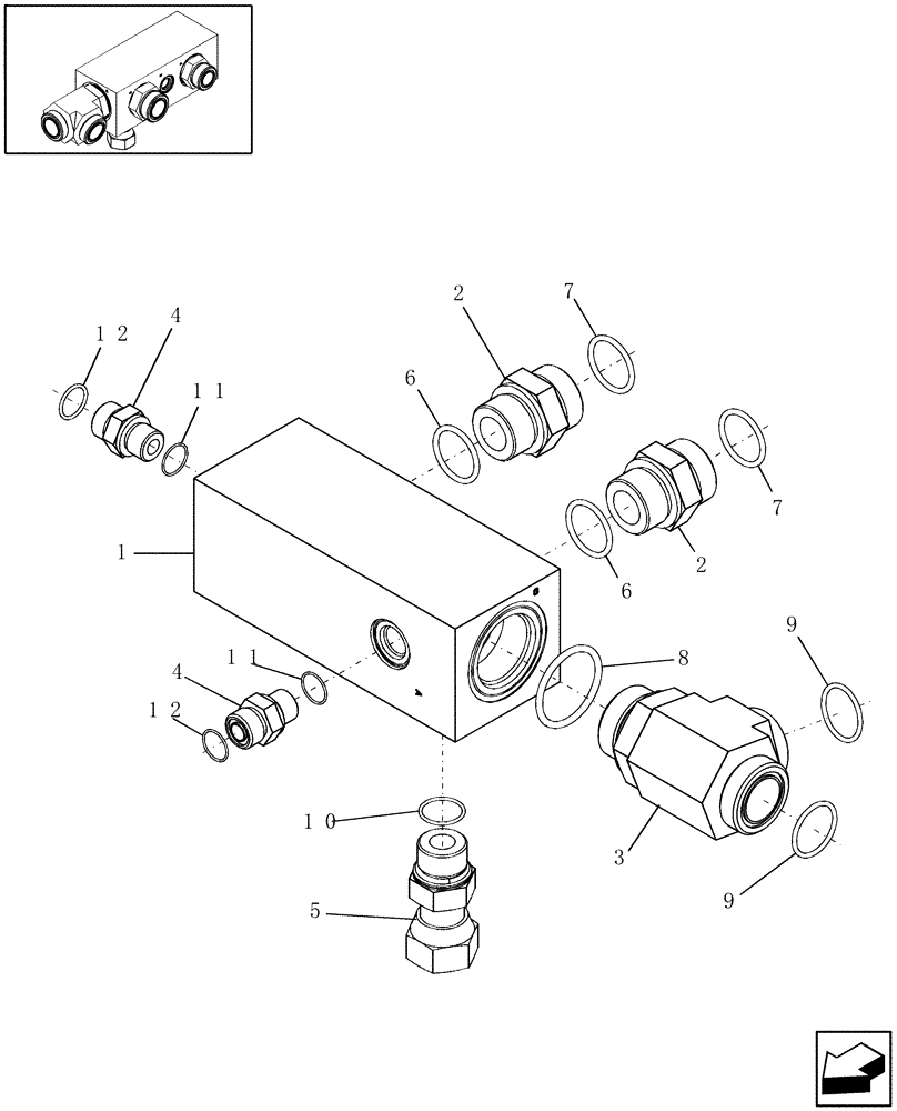 Схема запчастей Case IH 7230 - (31.114.05) - MANIFOLD, DRAIN (31) - IMPLEMENT POWER TAKE OFF