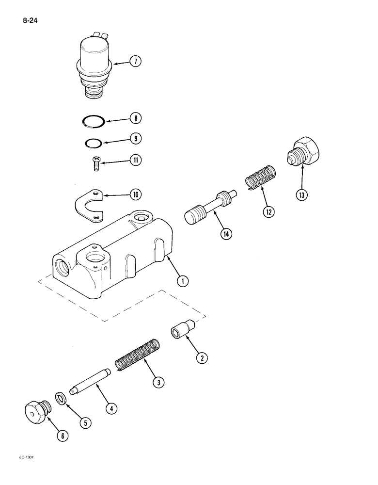 Схема запчастей Case IH 895 - (8-24) - REGULATOR VALVE ASSEMBLY, TWO SPEED POWER SHIFT (08) - HYDRAULICS