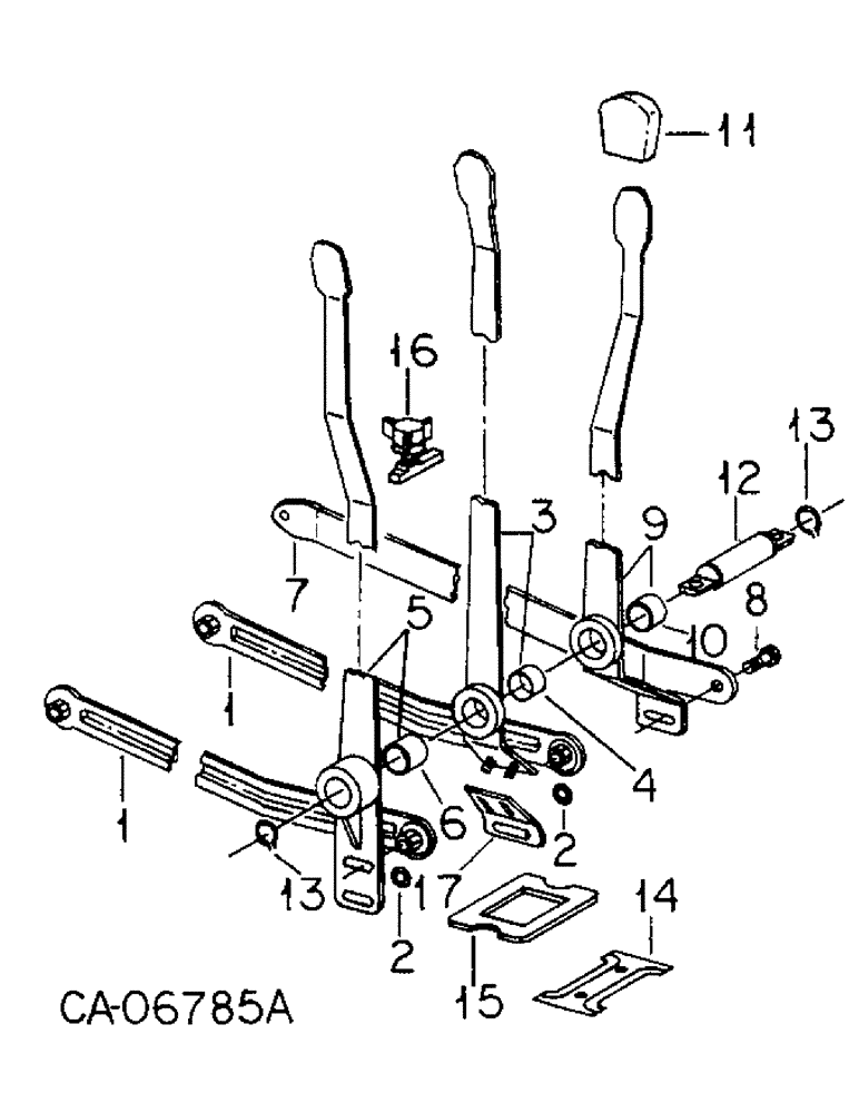 Схема запчастей Case IH 3388 - (10-23) - HYDRAULICS, HYDRAULIC DRAFT CONTROL LINKAGE (07) - HYDRAULICS