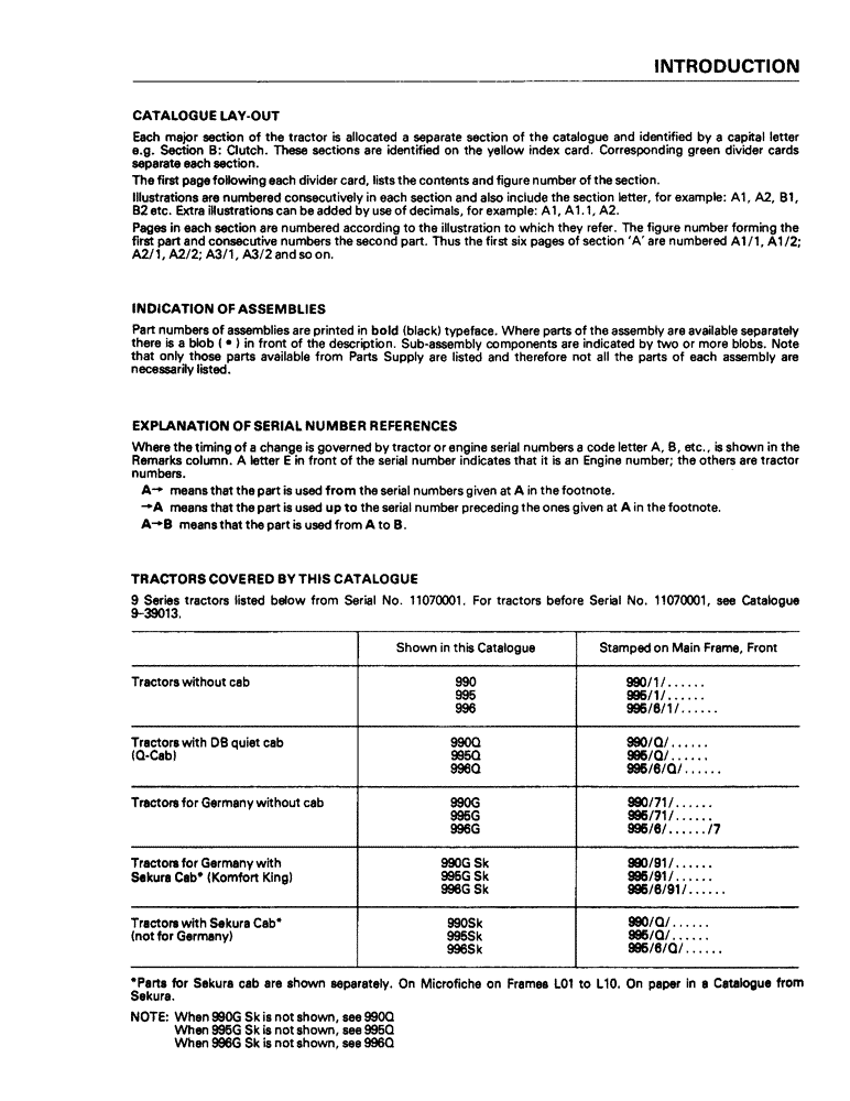 Схема запчастей Case IH 995 - (000-3) - INTRODUCTION - SERIAL NUMBER LOCATIONS (00) - GENERAL
