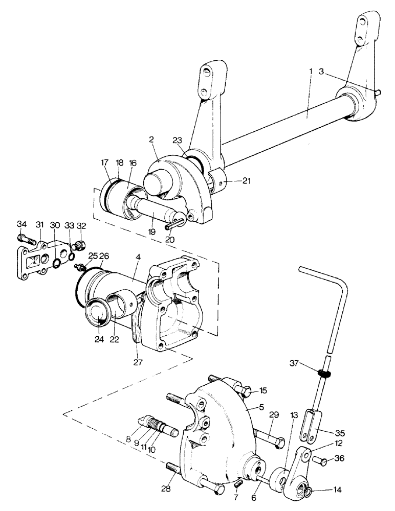 Схема запчастей Case IH 996 - (E08-1) - SELECTAMATIC HYDRAULIC SYSTEM, RAMSHAFT AND RAM CYLINDER (07) - HYDRAULIC SYSTEM