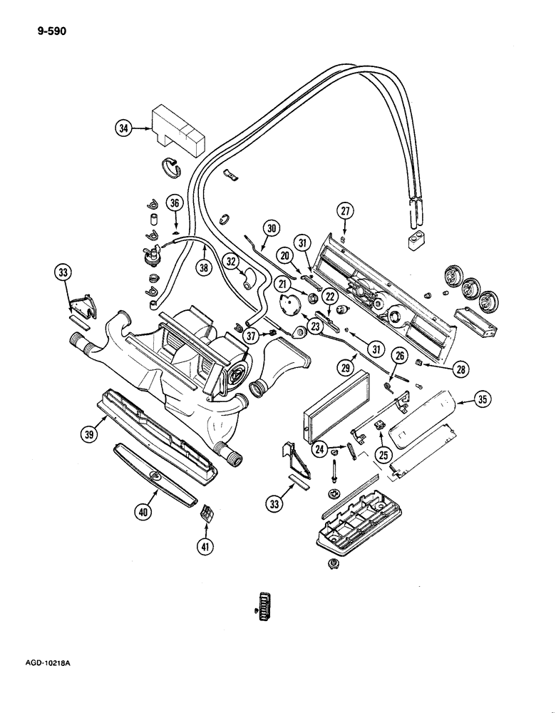 Схема запчастей Case IH 585 - (9-590) - AIR CONDITIONING, HEATER ASSEMBLY, CONTD (09) - CHASSIS/ATTACHMENTS