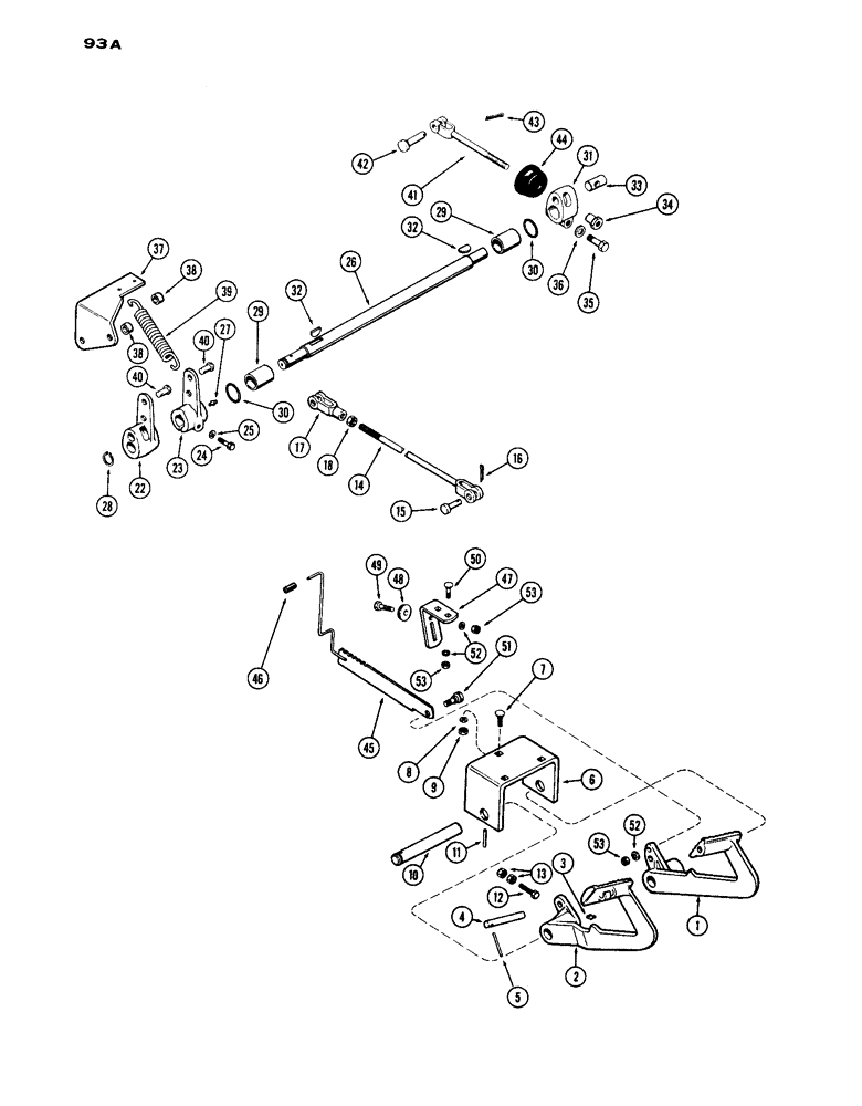 Схема запчастей Case IH 1030 - (093A) - BRAKE CONTROLS, USED PRIOR TO TRACTOR SERIAL NUMBER 8282440 (06) - POWER TRAIN