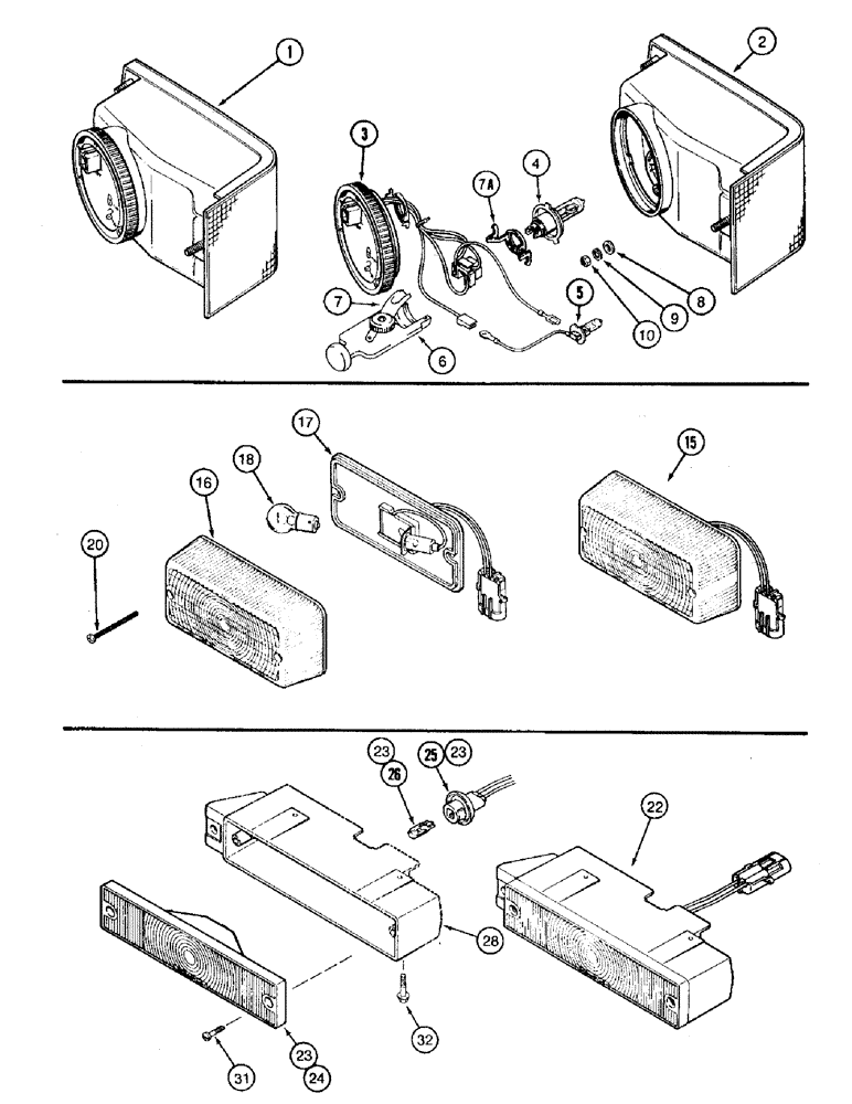 Схема запчастей Case IH 8940 - (4-038) - LAMP ASSEMBLIES (04) - ELECTRICAL SYSTEMS