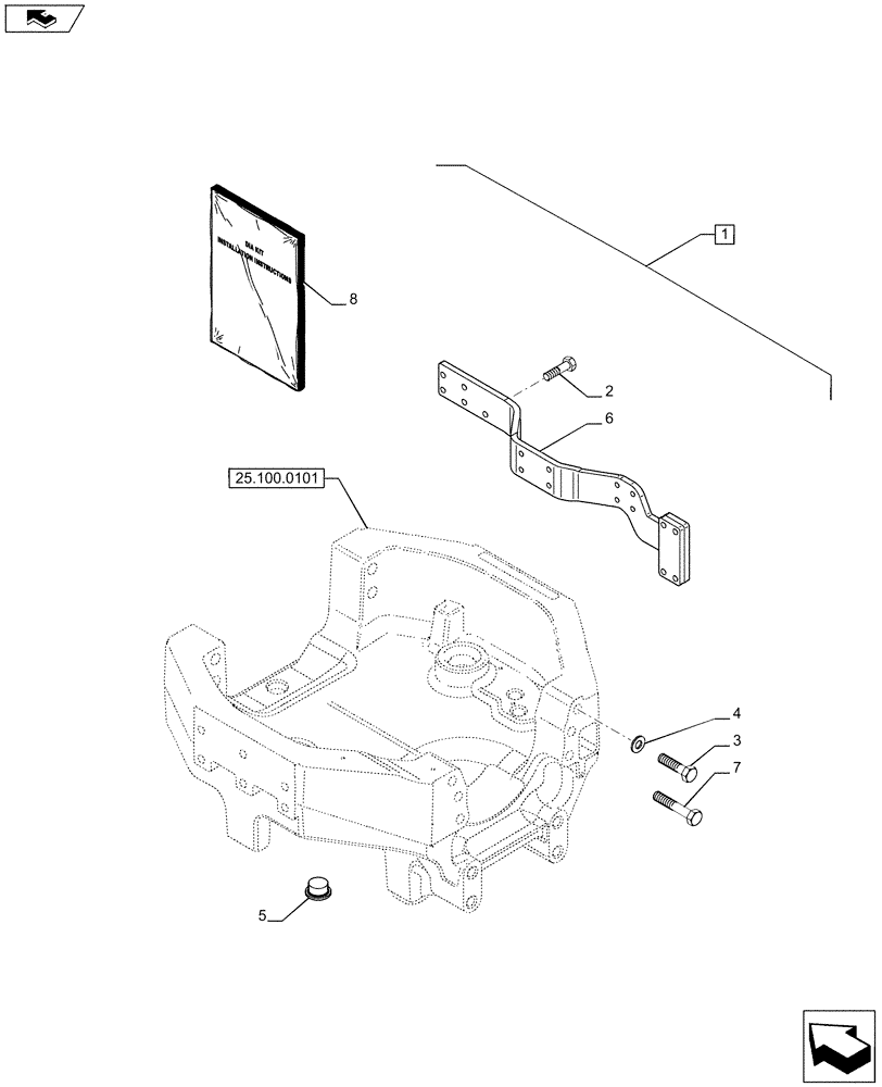 Схема запчастей Case IH PUMA 170 - (88.025.01) - DIA KIT - SIDE RAILS (88) - ACCESSORIES