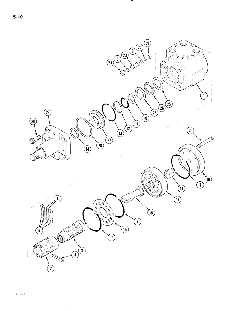 Схема запчастей Case IH 2096 - (5-010) - HYDROSTATIC STEERING PUMP, EATON, TWO WHEEL DRIVE TRACTORS (05) - STEERING