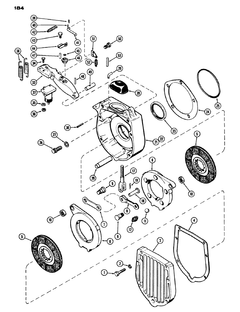 Схема запчастей Case IH 970 - (184) - DIFFERENTIAL BRAKE (06) - POWER TRAIN