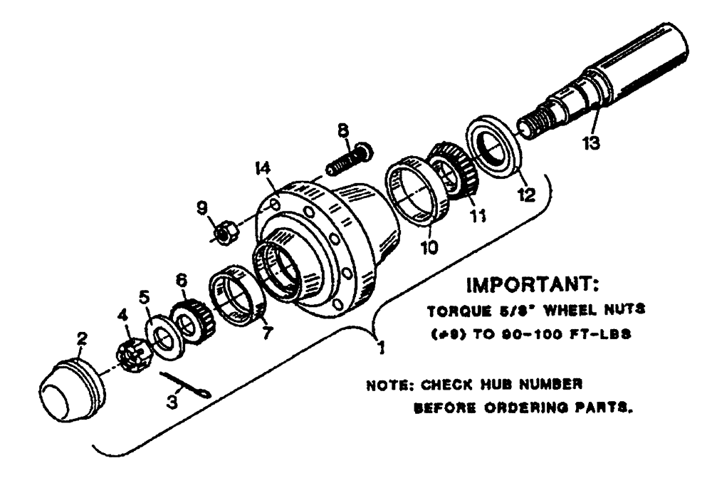 Схема запчастей Case IH 5310 - (44.100.05) - 50-8 8 BOLT HUB AND SPINDLE (09) - CHASSIS/ATTACHMENTS