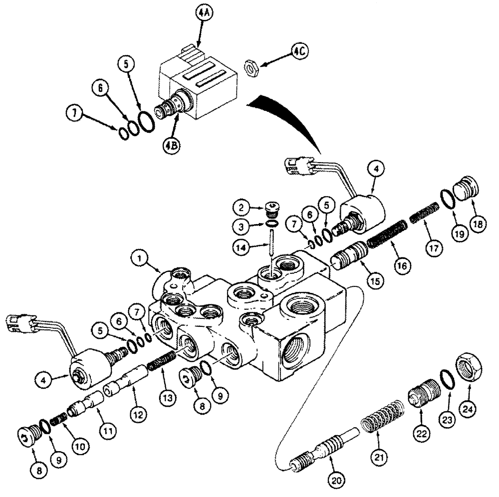 Схема запчастей Case IH 8930 - (8-008) - PTO VALVE ASSEMBLY (08) - HYDRAULICS