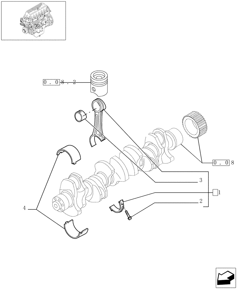 Схема запчастей Case IH F3AE0684D B005 - (0.08.1[01]) - CONNECTING ROD (504045868) 