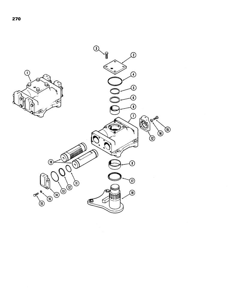 Схема запчастей Case IH 970 - (270) - A66716 STEERING ACTUATOR, WITH ADJUSTABLE FRONT AXLE, FIRST USED TRACTOR SERIAL NUMBER 8757256 (05) - STEERING