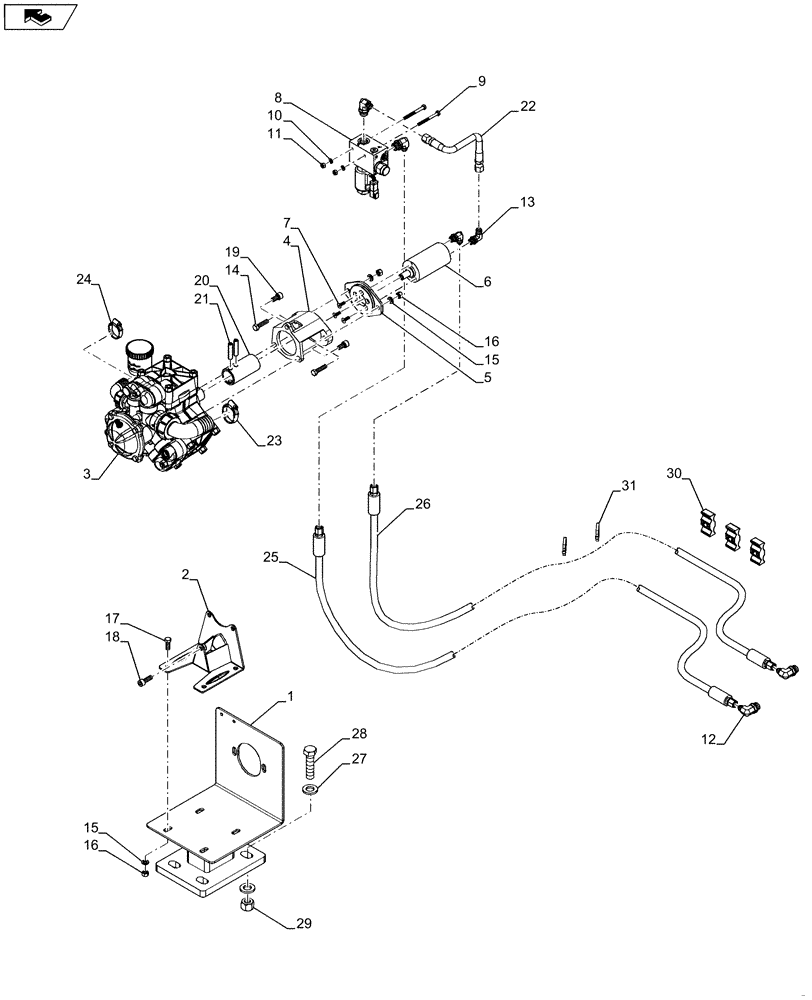 Схема запчастей Case IH 1260 - (75.110.02[02]) - LIQUID FERTILIZER - PUMP WITH LIQUID TANK (75) - SOIL PREPARATION