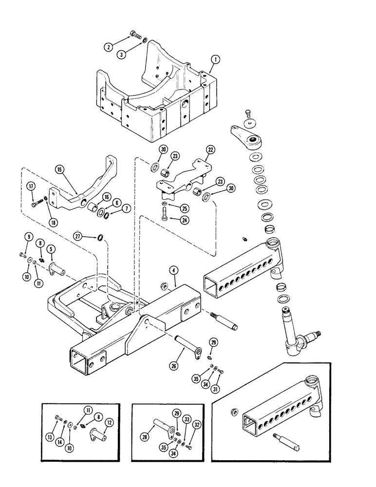 Схема запчастей Case IH 1370 - (144) - ADJUSTABLE FRONT AXLE (05) - STEERING