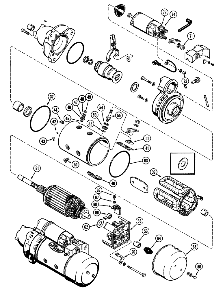 Схема запчастей Case IH 2090 - (4-126) - A162469 STARTER ASSEMBLY, P.I.N. 9907663 AND AFTER (CONTD) (04) - ELECTRICAL SYSTEMS