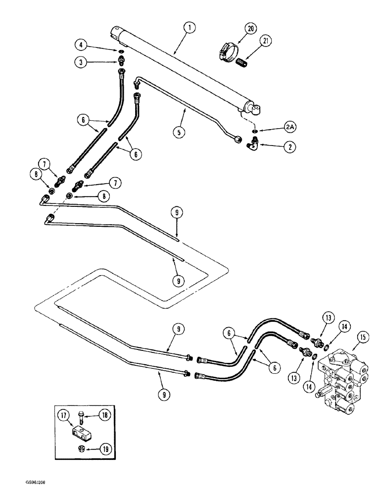 Схема запчастей Case IH 1660 - (8-80) - UNLOADER TUBE SWING CYLINDER SYSTEM (07) - HYDRAULICS