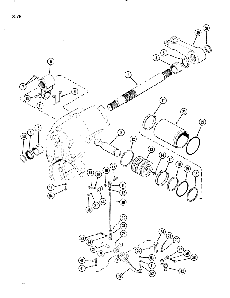 Схема запчастей Case IH 2096 - (8-076) - HITCH ROCKSHAFT AND PISTON (08) - HYDRAULICS