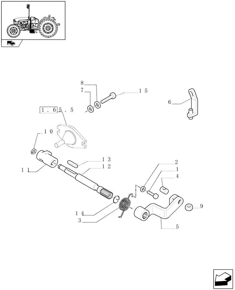 Схема запчастей Case IH FARMALL 65C - (1.67.2) - HANDBRAKE CONTROL (05) - REAR AXLE