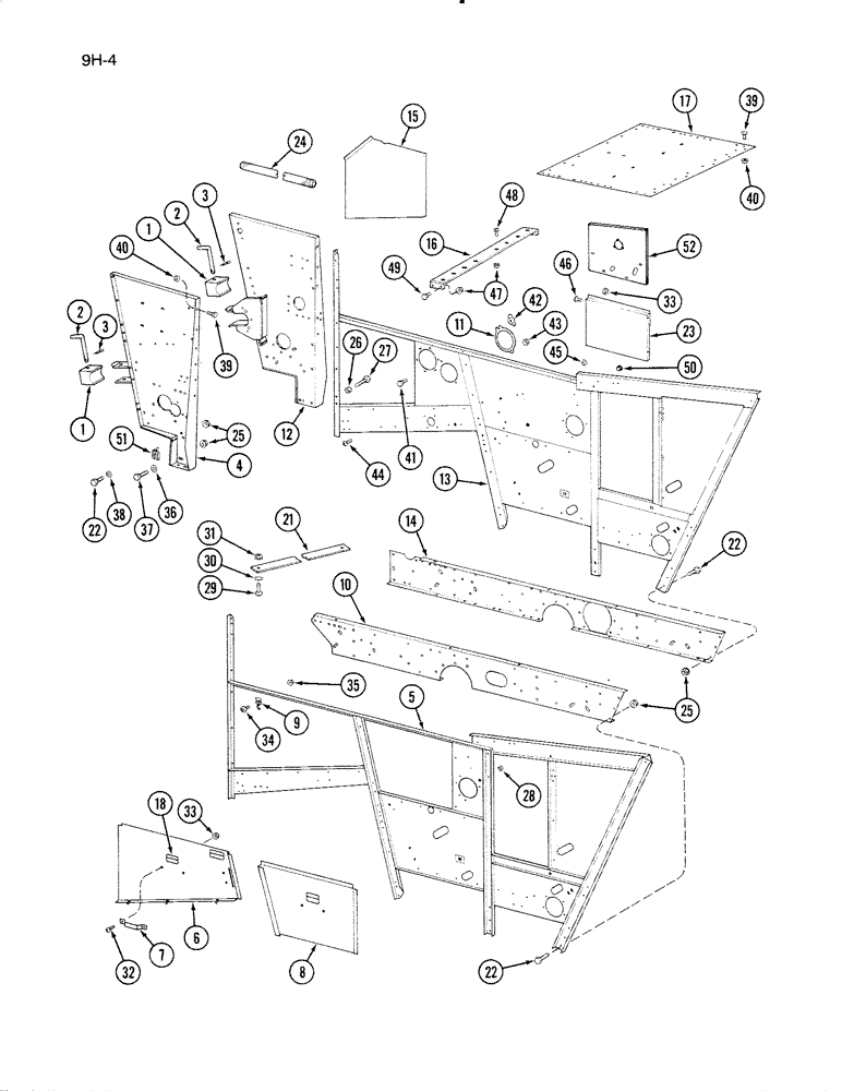 Схема запчастей Case IH 1670 - (9H-04) - SEPARATOR DOORS, SIDES AND SUPPORTS, WITH ROCK TRAP (12) - CHASSIS