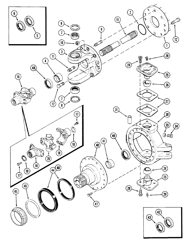 Схема запчастей Case IH 4694 - (6-186) - FRONT AXLE ASSEMBLY, RIGHT TRUNNION AND SPINDLE, TRUNNION WITH BUSHING (06) - POWER TRAIN