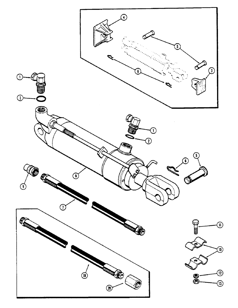 Схема запчастей Case IH 2670 - (396) - HYDRAULIC CYLINDER ATTACHING PARTS (08) - HYDRAULICS