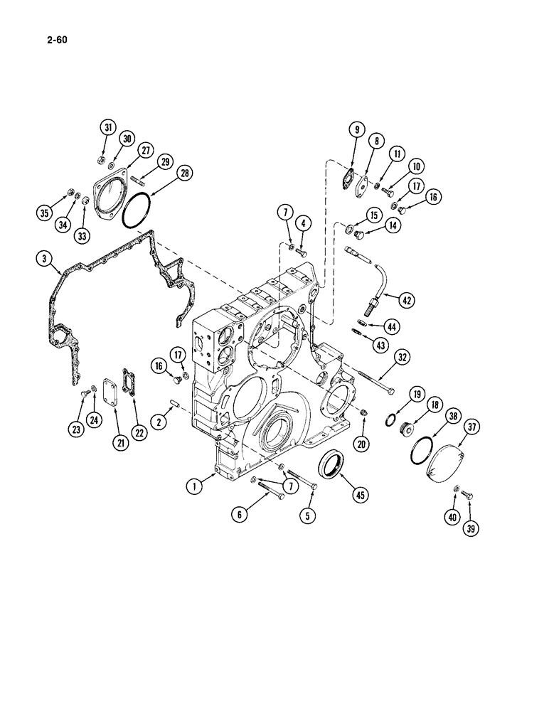 Схема запчастей Case IH 4994 - (2-60) - TIMING GEAR COVER, 866 CUBIC INCH DIESEL ENGINE (02) - ENGINE