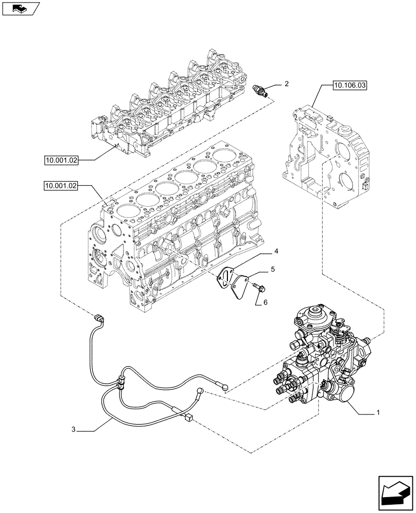 Схема запчастей Case IH F4GE9684B J605 - (10.247.01[01]) - INJECTION PUMP (504207946 - 504061721) (10) - ENGINE