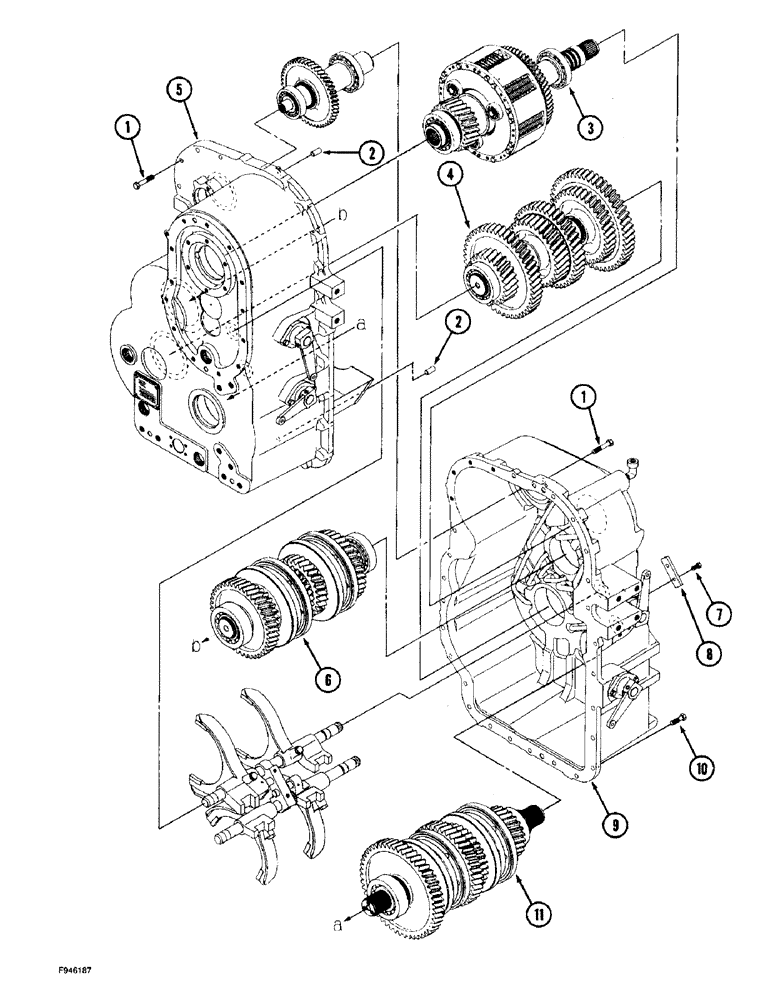 Схема запчастей Case IH 9280 - (6-059O) - SYNCHROSHIFT TRANSMISSION ASSEMBLY OIL GUTTER, SHAFT ASSEMBLY & SHIFTER ASSEMBLY (06) - POWER TRAIN