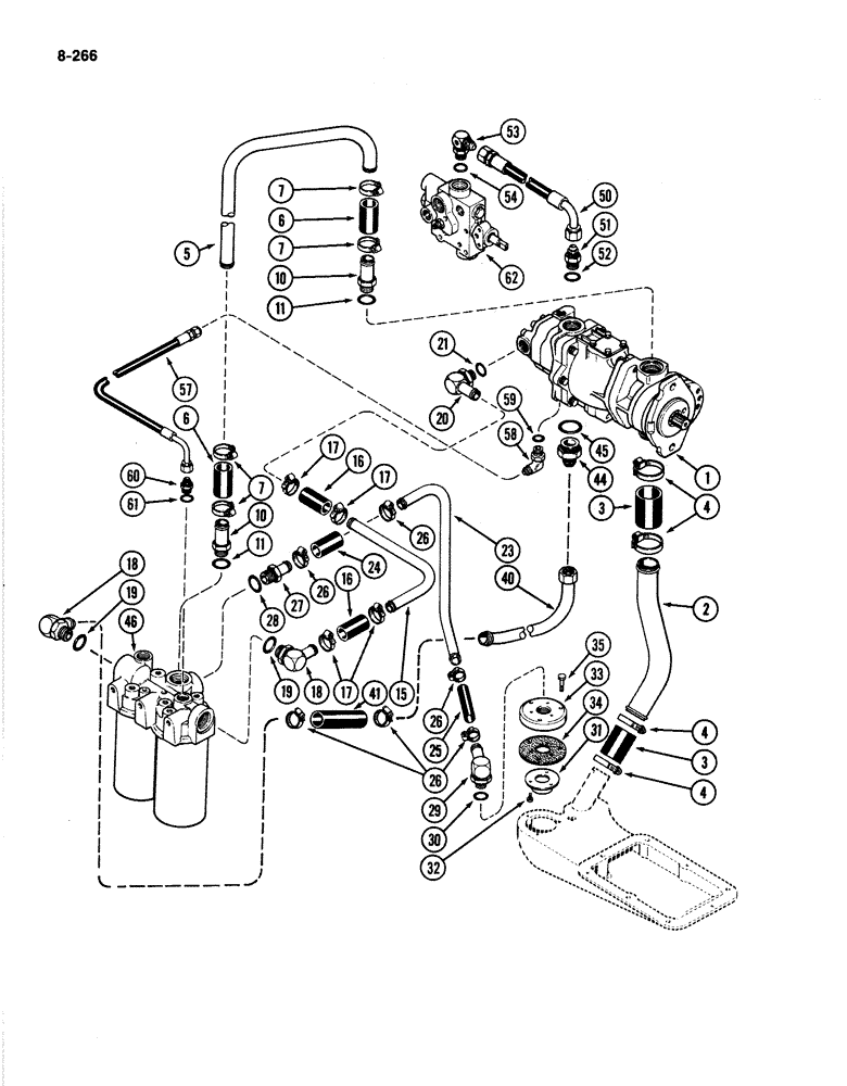 Схема запчастей Case IH 4894 - (8-266) - HYDRAULIC CHARGE SYSTEM (08) - HYDRAULICS