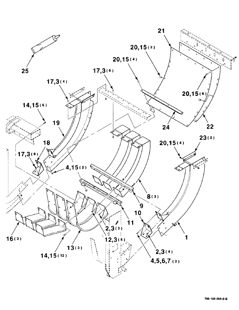 Схема запчастей Case IH 8575 - (5-12) - FEEDER CHUTE ASSEMBLY (13) - FEEDER