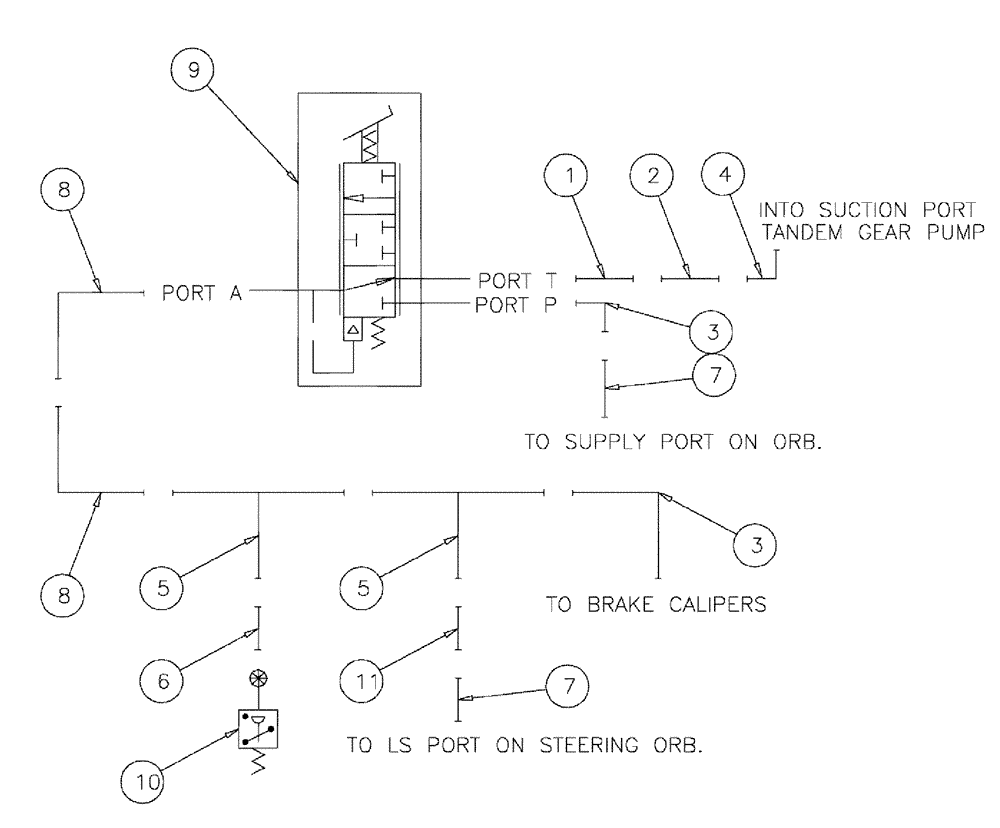 Схема запчастей Case IH 3210 - (06-006) - BRAKE PEDAL ASSEMBLY Hydraulic Plumbing