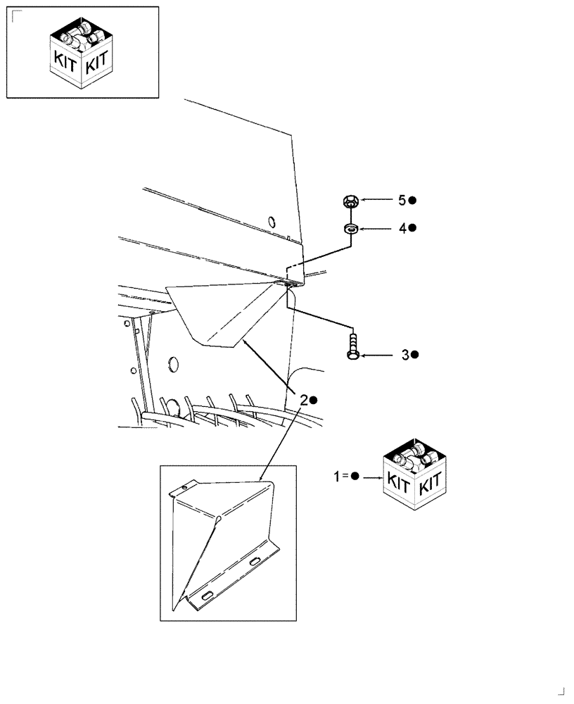 Схема запчастей Case IH SB551 - (88.510.03) - LH FEEDER DEFLECTOR KIT (88) - ACCESSORIES