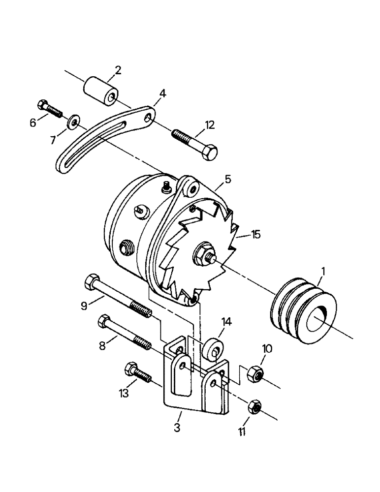 Схема запчастей Case IH KR-1280 - (02-03) - ALTERNATOR AND MOUNTING, CAT 3306 ENGINE (06) - ELECTRICAL