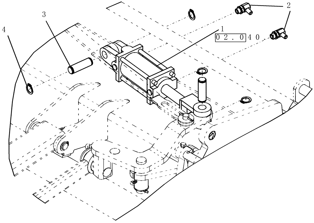 Схема запчастей Case IH ATX700 - (02.090.1) - CYLINDER, LOCKING CASTER (07) - HYDRAULICS