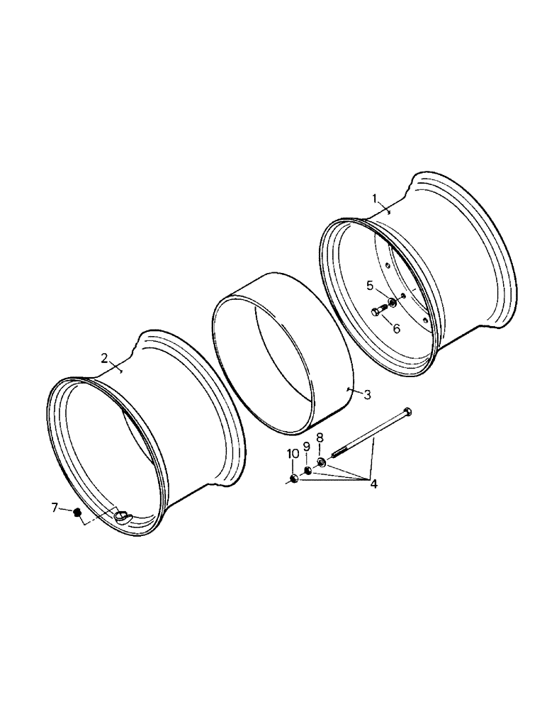 Схема запчастей Case IH STEIGER - (04-47) - WHEELS WITH SPACER BAND DUALS, MAIN WHEELS, DUAL WHEELS (04) - Drive Train