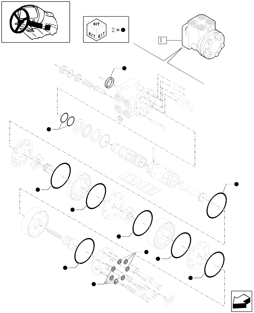 Схема запчастей Case IH PUMA 165 - (1.95.5/ A) - HYDRAULIC STEERING - BREAKDOWN (10) - OPERATORS PLATFORM/CAB