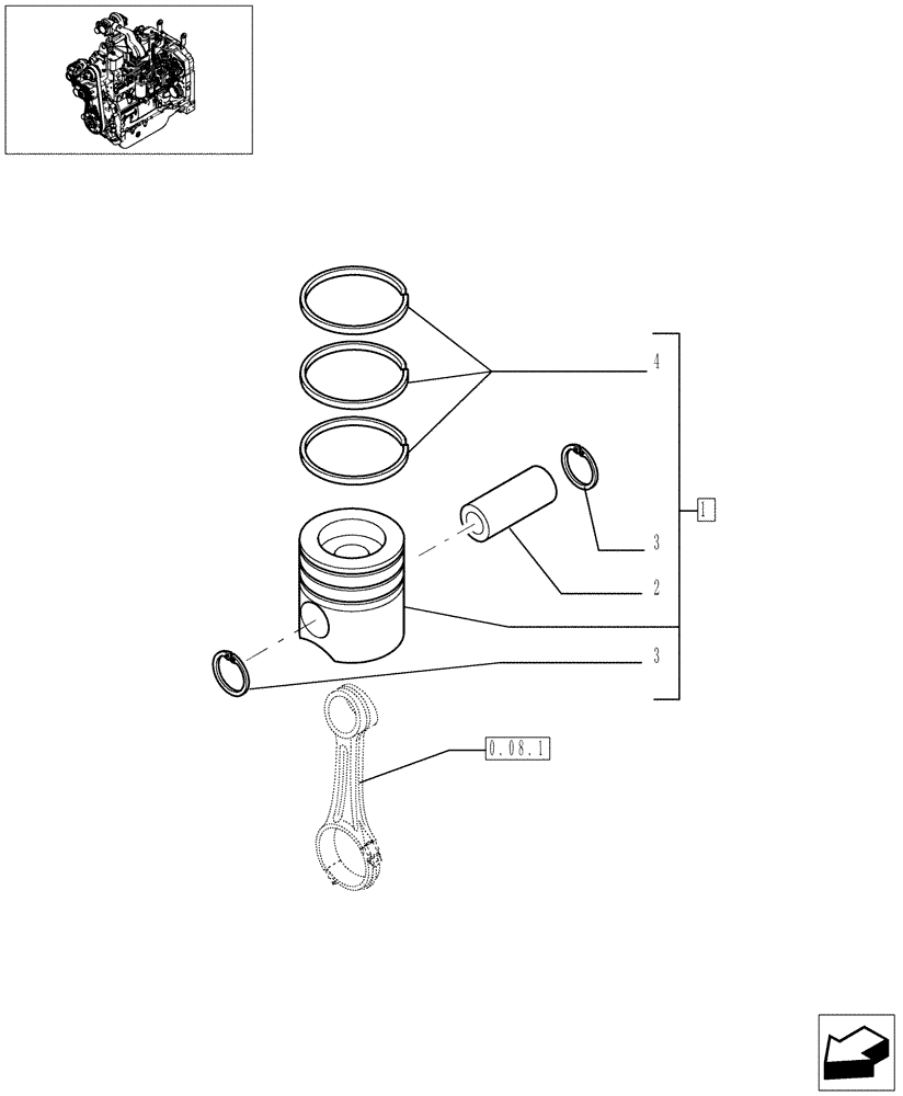 Схема запчастей Case IH JX1085C - (0.08.2) - PISTON ENGINE (01) - ENGINE