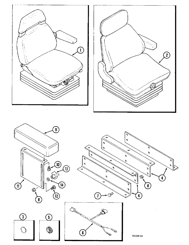 Схема запчастей Case IH 1680 - (9G-10) - OPERATORS SEAT, MOUNTING (10) - CAB & AIR CONDITIONING