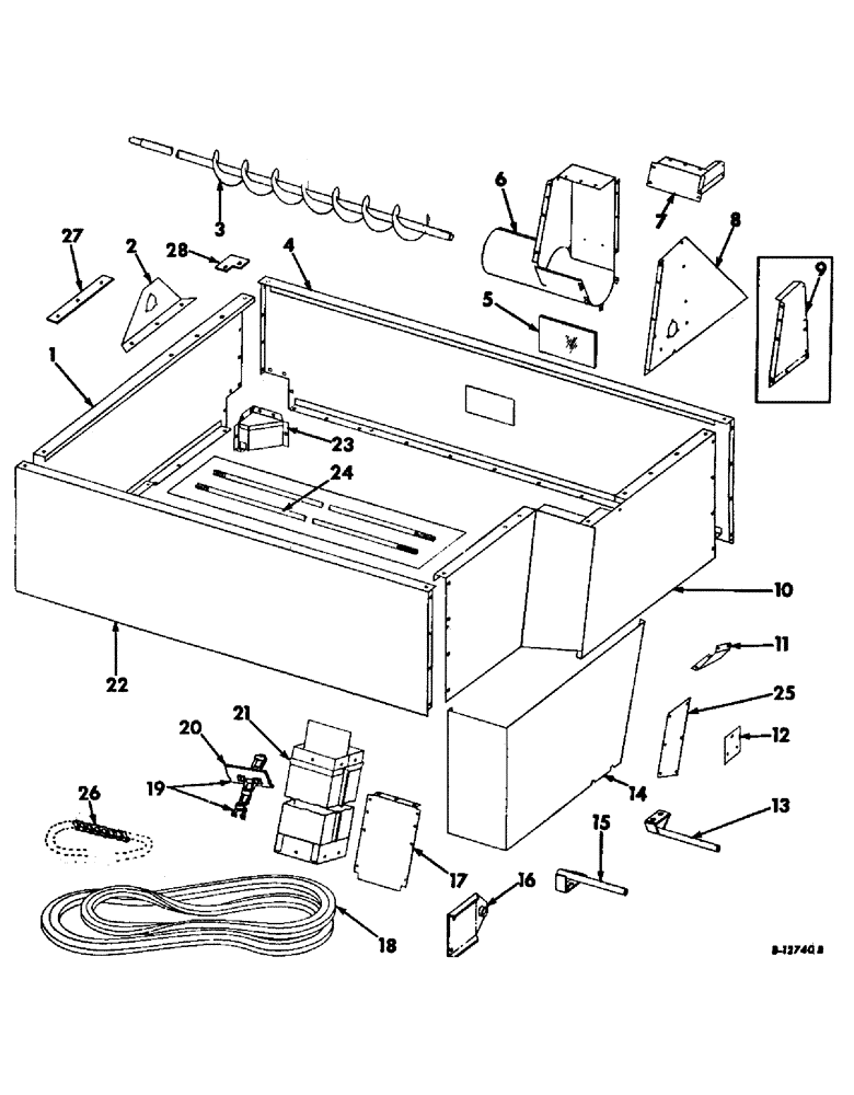 Схема запчастей Case IH 503 - (160) - GRAIN TANK EXTENSION ATTACHMENT, SERIAL NO. 951 TO 2431 (80) - CROP STORAGE/UNLOADING