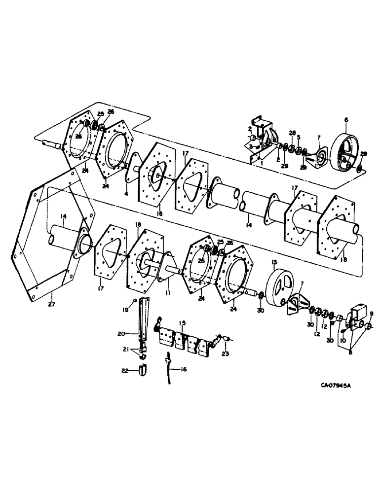 Схема запчастей Case IH 820 - (D-24) - REEL, PICKUP REEL, LOVE (58) - ATTACHMENTS/HEADERS