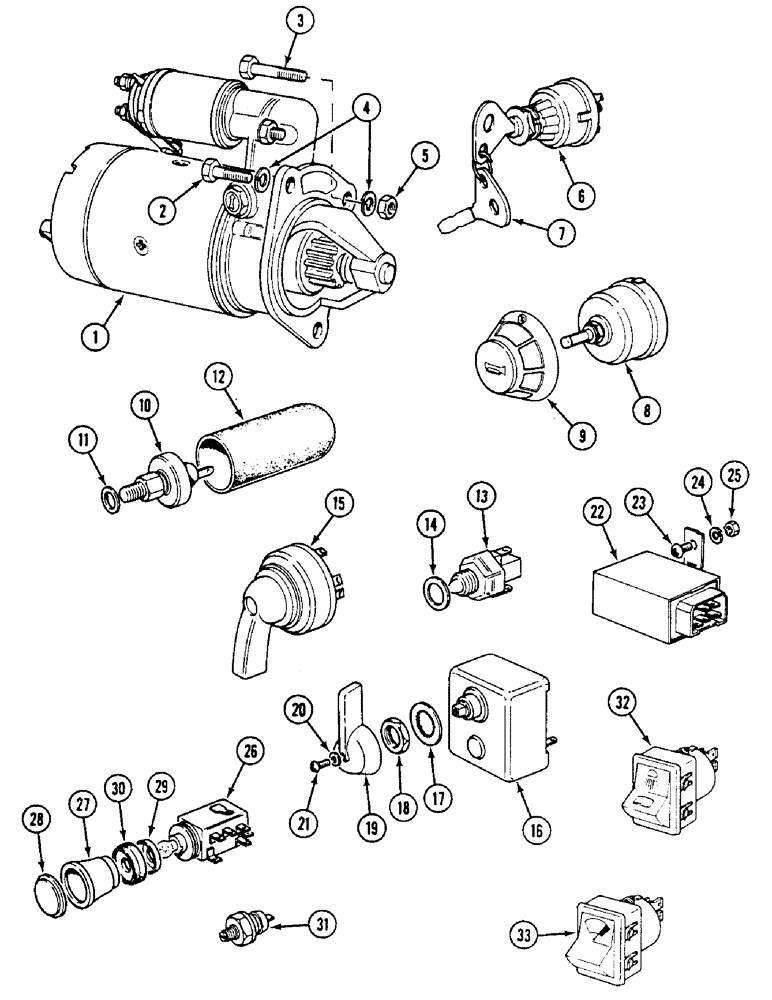 Схема запчастей Case IH 1494 - (4-066) - STARTER AND SWITCHES (04) - ELECTRICAL SYSTEMS