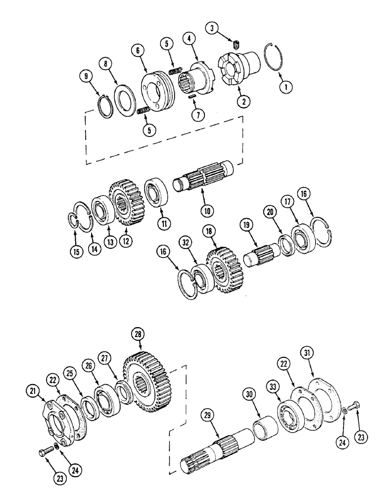 Схема запчастей Case IH 1494 - (6-230) - TRANSFER GEARBOX, GEARS AND SHAFTS, MFD - SYNCHROMESH (06) - POWER TRAIN