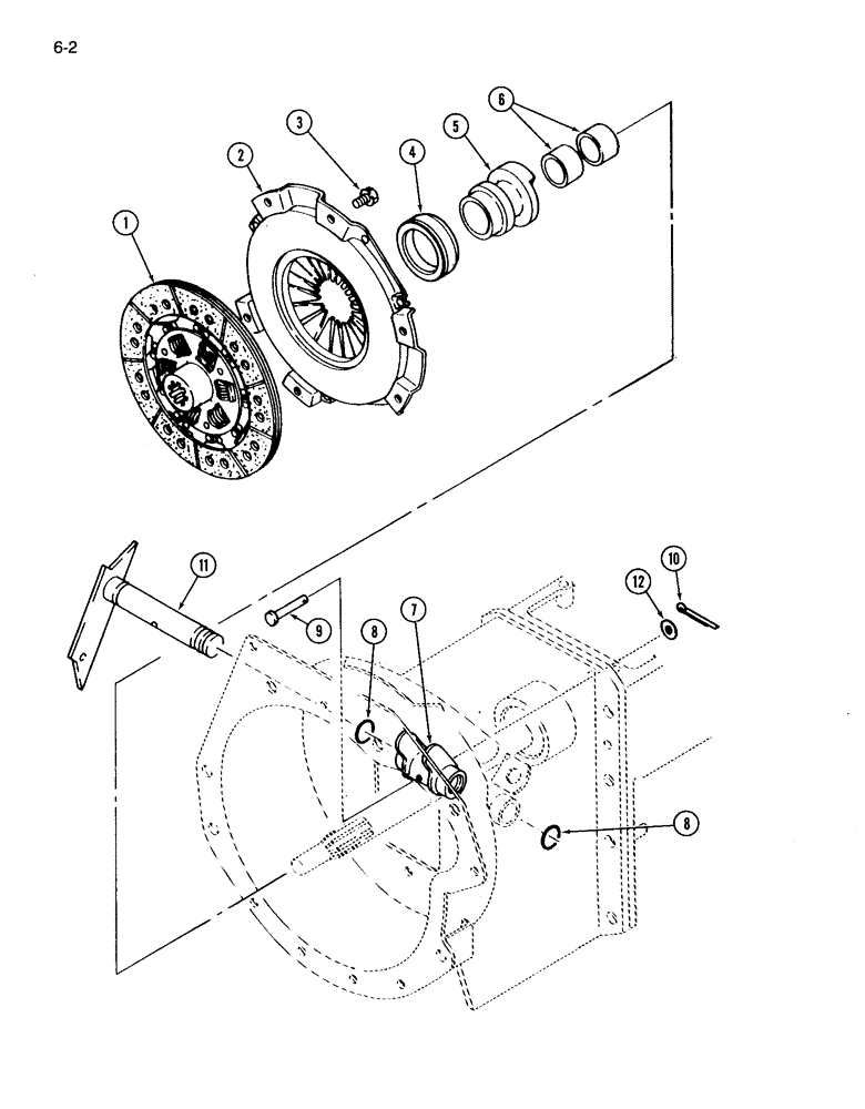 Схема запчастей Case IH 265 - (6-02) - ENGINE CLUTCH (06) - POWER TRAIN