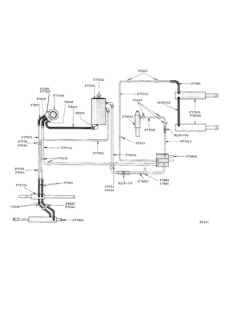 Схема запчастей Case IH 800 - (254) - HYDRAULIC SYSTEM (35) - HYDRAULIC SYSTEMS