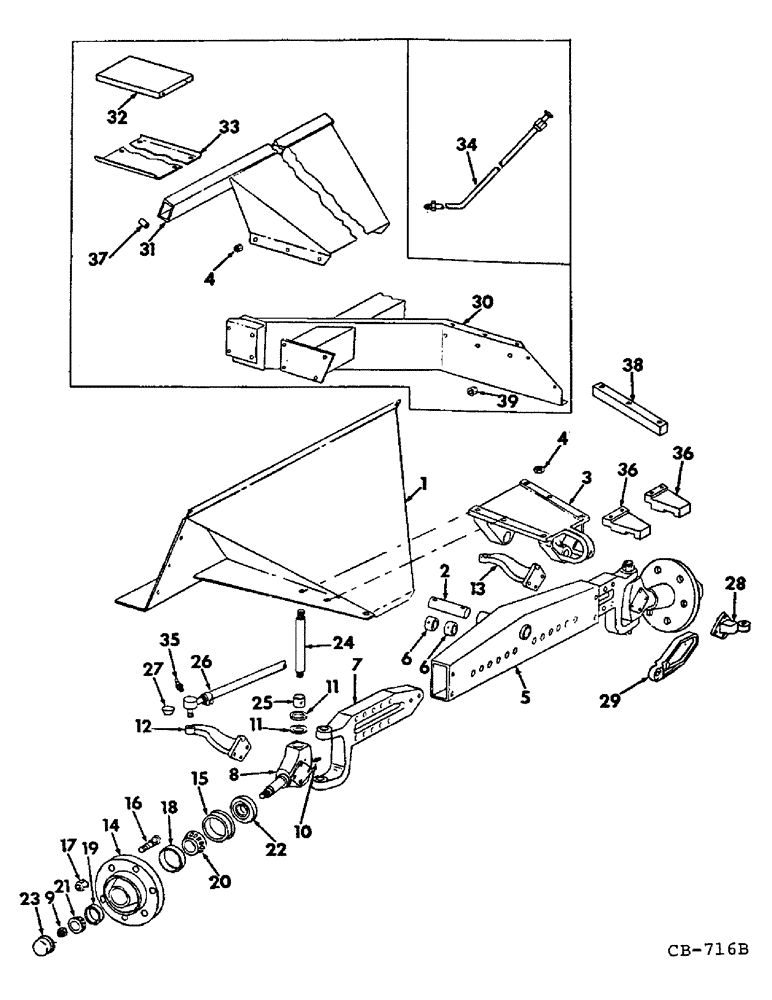 Схема запчастей Case IH 815 - (J-02) - STEERING MECHANISM, GUIDE WHEEL AXLE, HUB AND KNUCKLE Steering Mechanism