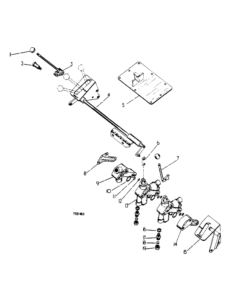 Схема запчастей Case IH 434 - (5-33) - AUX. VALVE ATTACHMENTS, W/1 SINGLE ACTING & 1 DOUBLE ACTING VALVE(3070862R91, 3070863R91) - HYD. ATT (08) - HYDRAULICS