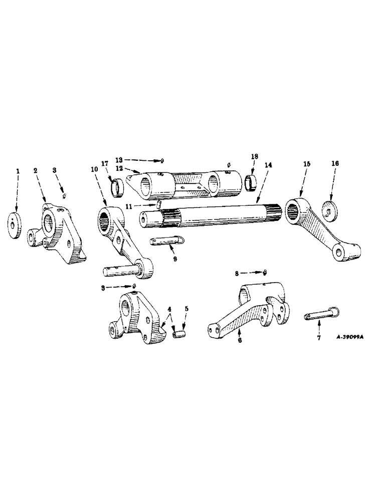 Схема запчастей Case IH 300 - (357) - ATTACHMENTS, ROCKSHAFT, SPECIAL, FOR INTERNATIONAL 300 UTILITY TRACTORS W/TWO PIECE BELLCRANK Attachments