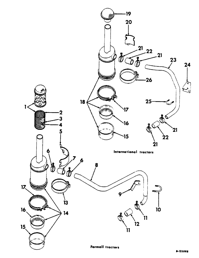 Схема запчастей Case IH 504 - (042) - FUEL SYSTEM, AIR CLEANER AND CONNECTIONS, GASOLINE ENGINE TRACTORS (02) - FUEL SYSTEM