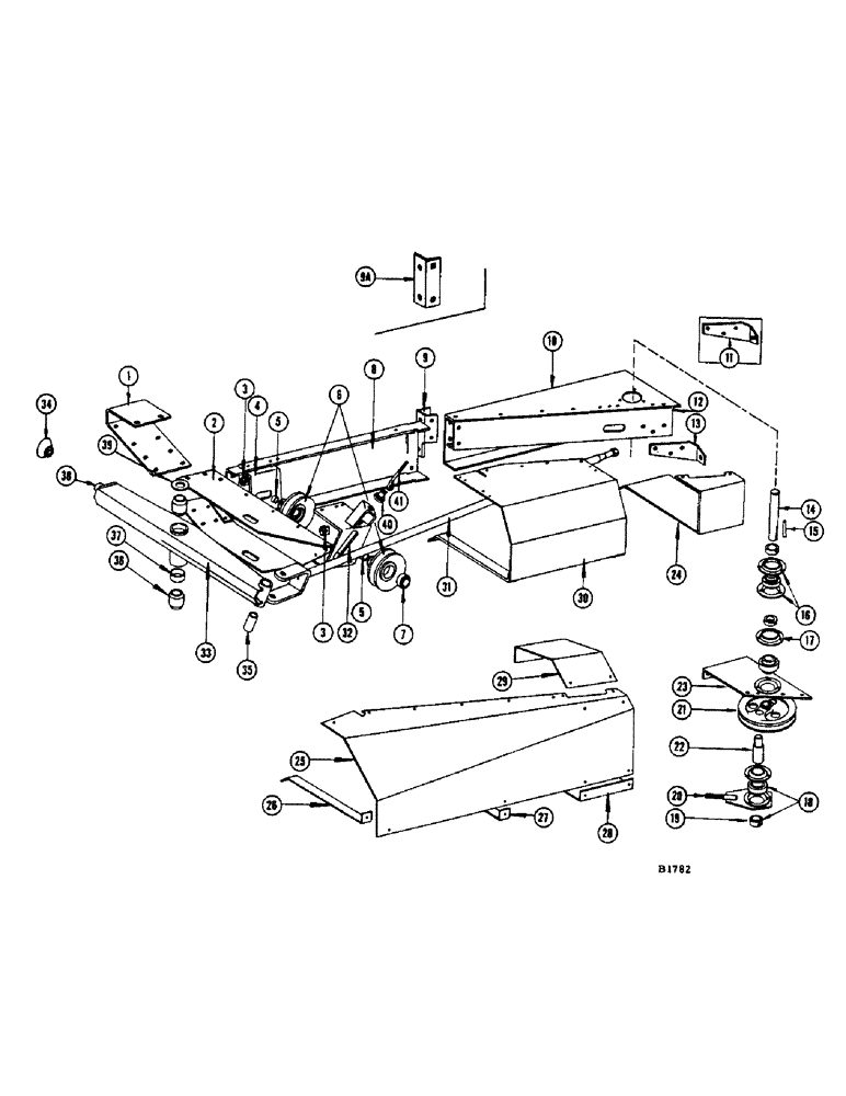 Схема запчастей Case IH 960 - (038) - SICKLE DRIVE, BEFORE NUMBER 8358001 (58) - ATTACHMENTS/HEADERS