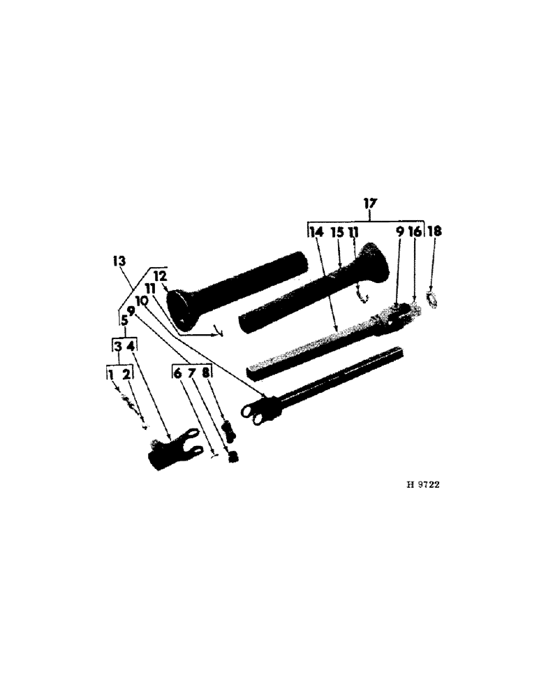 Схема запчастей Case IH 125 - (D-07) - FRONT UNIVERSAL, 540 RPM, HAYES STEEL 