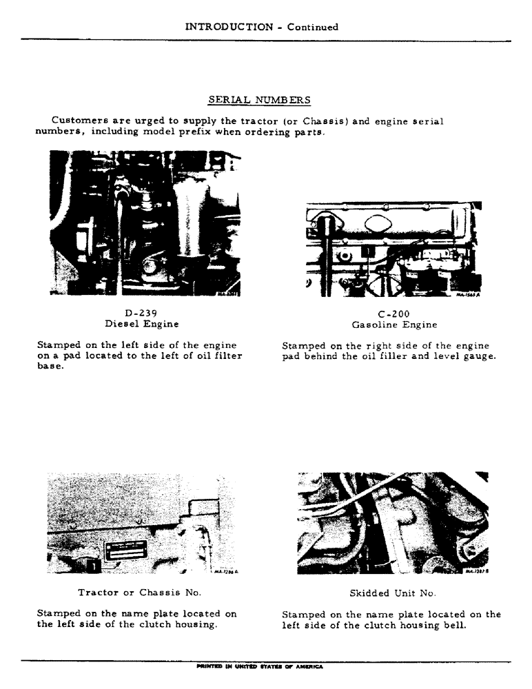 Схема запчастей Case IH 2500 - (00-09) - INTRODUCTION - SERIAL NUMBER LOCATIONS (00) - GENERAL